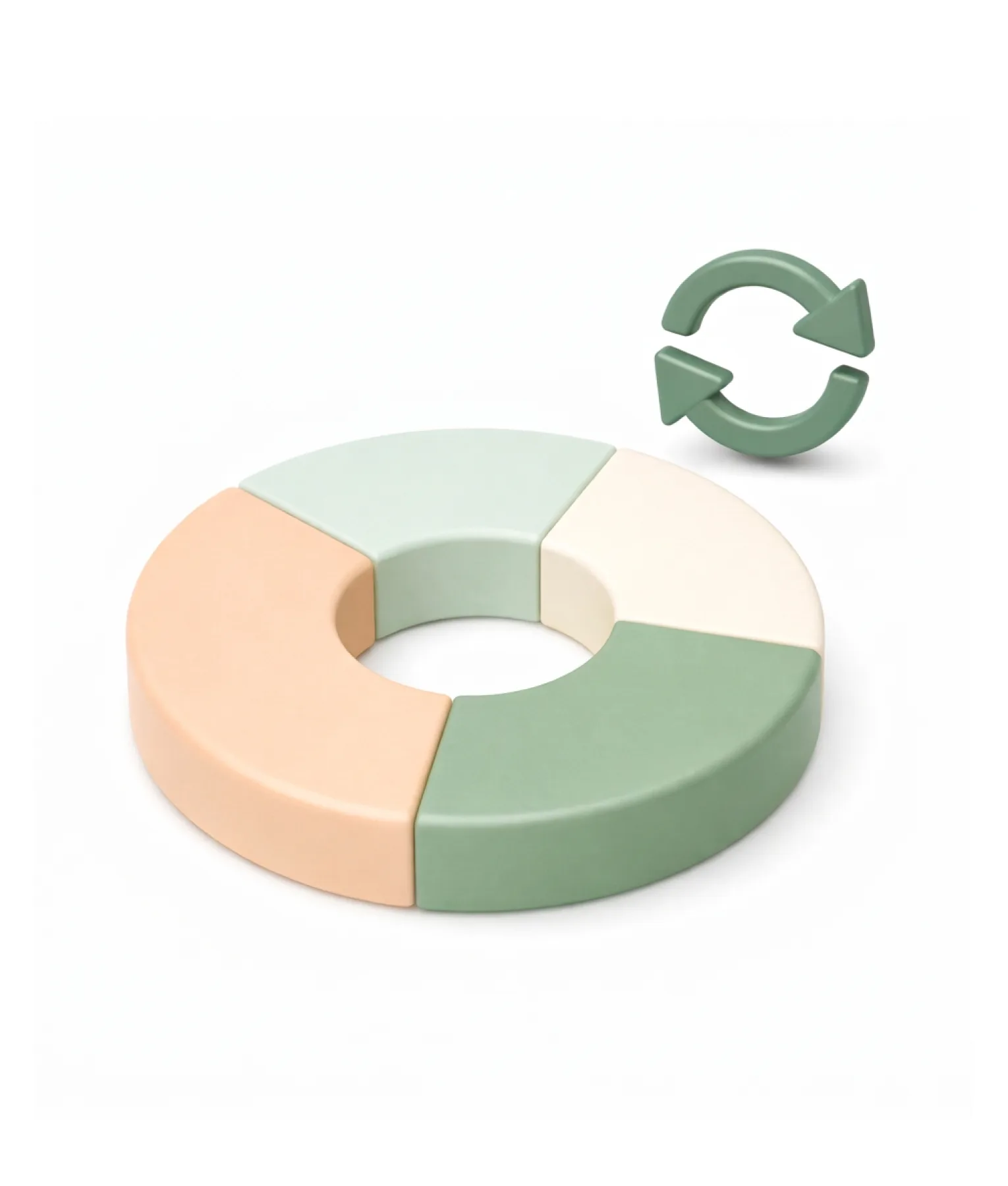 Donut allocation chart with refresh arrows